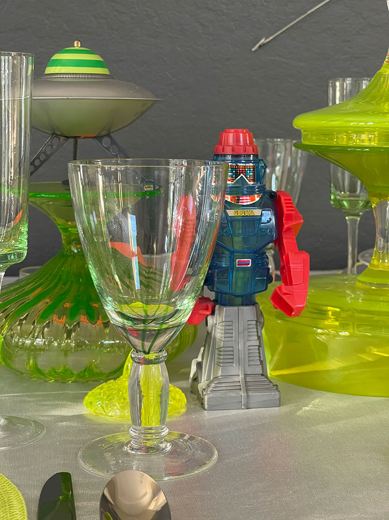 robots used in a table centerpiece